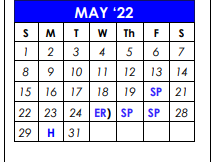 District School Academic Calendar for Bowie Elementary for May 2022