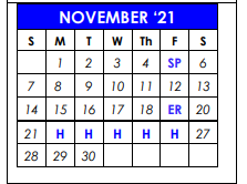 District School Academic Calendar for Lamar El for November 2021