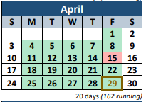 District School Academic Calendar for Westmoreland High School for April 2022