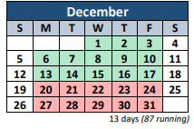 District School Academic Calendar for Portland Middle School for December 2021