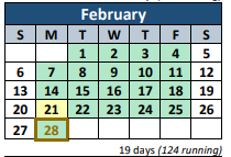 District School Academic Calendar for Westmoreland High School for February 2022