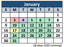 District School Academic Calendar for Westmoreland Elementary School for January 2022