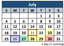 District School Academic Calendar for Gene W Brown Elementary School for July 2021