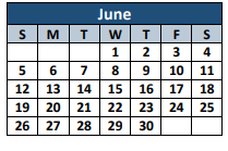 District School Academic Calendar for V G Hawkins Middle School for June 2022