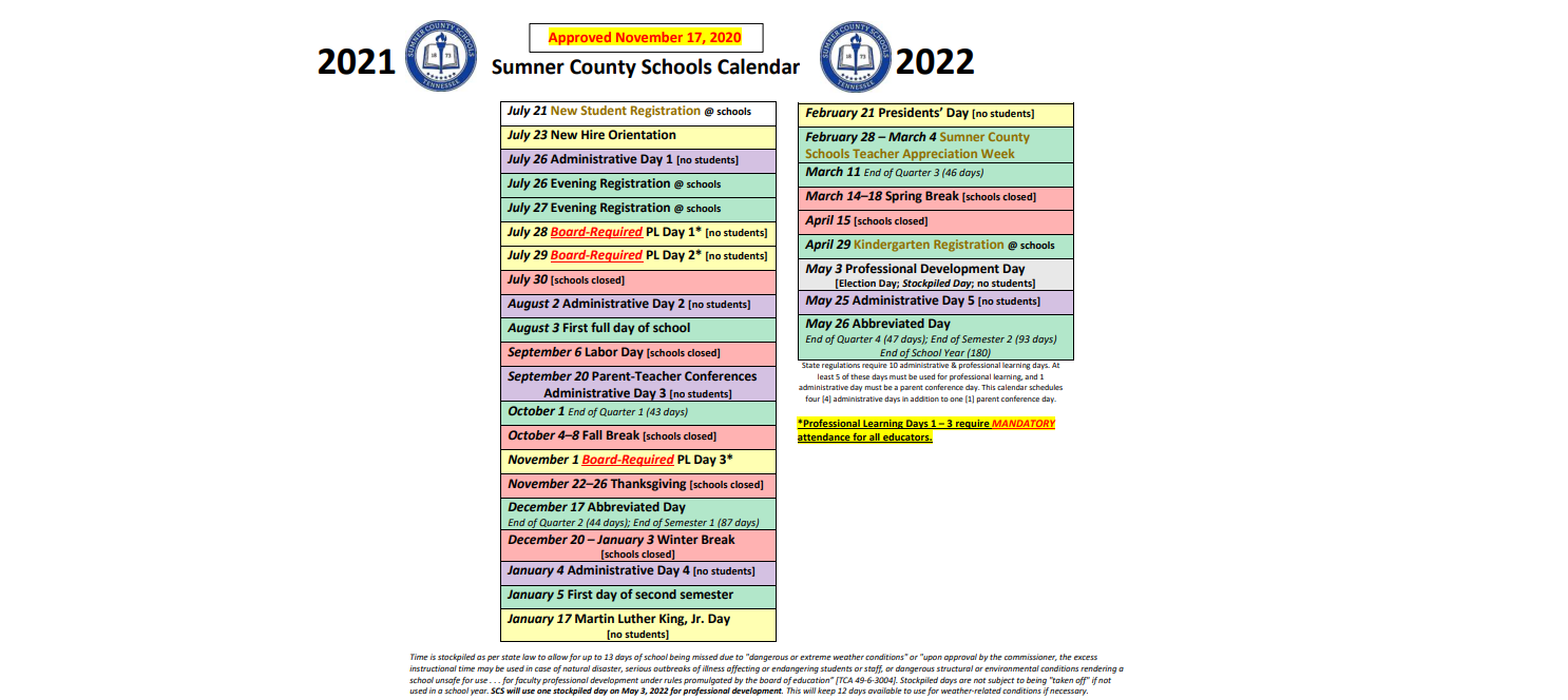 District School Academic Calendar Key for Lakeside Park Elementary