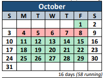 District School Academic Calendar for T W Hunter Middle School for October 2021