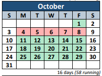 District School Academic Calendar for Lakeside Park Elementary for October 2021