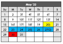 District School Academic Calendar for Sweetwater Middle for May 2022