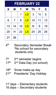 District School Academic Calendar for Mt Tahoma for February 2022