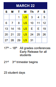 District School Academic Calendar for Skyline for March 2022