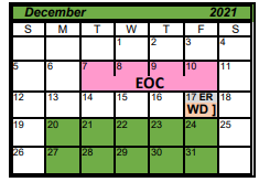 District School Academic Calendar for Taft High School for December 2021