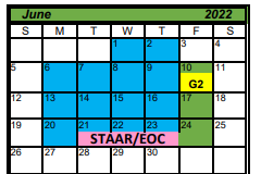 District School Academic Calendar for Taft High School for June 2022