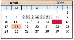 District School Academic Calendar for Tahoka Middle for April 2022
