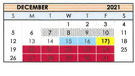 District School Academic Calendar for Tahoka Middle for December 2021