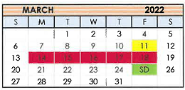 District School Academic Calendar for Tahoka Middle for March 2022