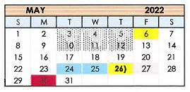 District School Academic Calendar for Tahoka Elementary for May 2022