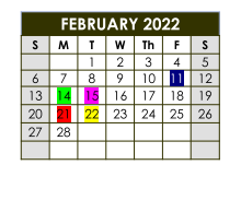 District School Academic Calendar for Teague Junior High for February 2022