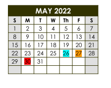 District School Academic Calendar for Teague Daep for May 2022