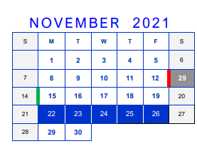 District School Academic Calendar for Lamar Middle for November 2021