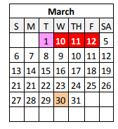 District School Academic Calendar for School For Exceptional Children/tarc for March 2022