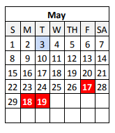 District School Academic Calendar for Dularge Middle School for May 2022