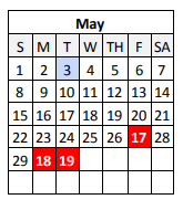 District School Academic Calendar for Elysian Fields Middle School for May 2022