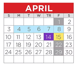 District School Academic Calendar for Kennedy Elementary for April 2022