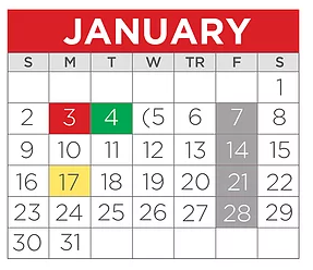 District School Academic Calendar for Tisd Child & Adolescent Center for January 2022