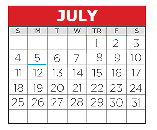 District School Academic Calendar for Kennedy Elementary for July 2021