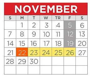 District School Academic Calendar for J W Long Elementary for November 2021