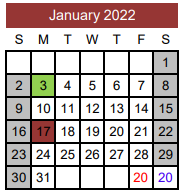 District School Academic Calendar for Thorndale Middle for January 2022