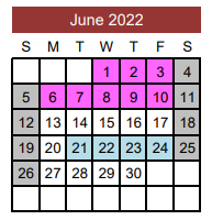 District School Academic Calendar for Thorndale Middle for June 2022