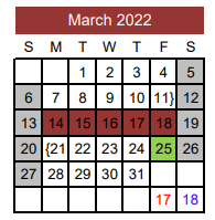 District School Academic Calendar for Thorndale High School for March 2022