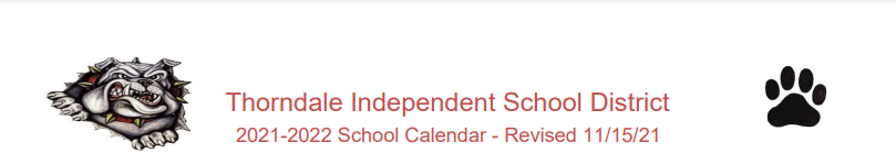 District School Academic Calendar for Thorndale Middle