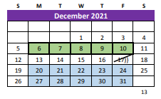 District School Academic Calendar for Lott Detention Center for December 2021