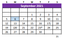 District School Academic Calendar for Lott Detention Center for September 2021