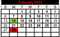 District School Academic Calendar for Three Rivers Elementary for February 2022