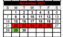 District School Academic Calendar for Alter Campus for November 2021