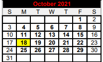 District School Academic Calendar for Three Rivers High School for October 2021