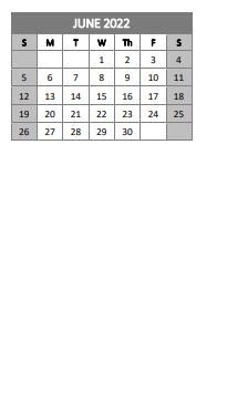 District School Academic Calendar for Timpson Elementary for June 2022