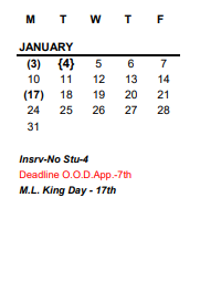 District School Academic Calendar for Elmhurst Elementary School for January 2022