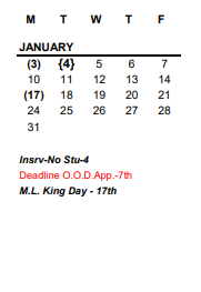 District School Academic Calendar for Gateway Academy for January 2022