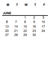 District School Academic Calendar for Gateway Academy for June 2022