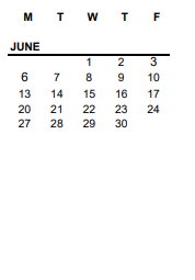 District School Academic Calendar for Deveaux Junior High School for June 2022