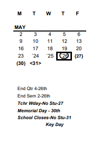 District School Academic Calendar for Burroughs Elementary School for May 2022