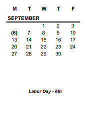District School Academic Calendar for Marshall Elementary School for September 2021