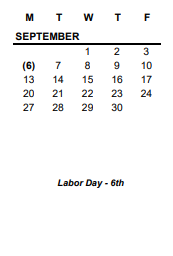 District School Academic Calendar for Gateway Academy for September 2021