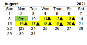 District School Academic Calendar for Lansberry Elementary for August 2021