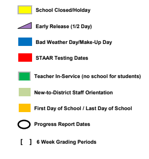 District School Academic Calendar Legend for Tulia High School