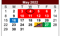 District School Academic Calendar for Tulia Highland Elementary for May 2022